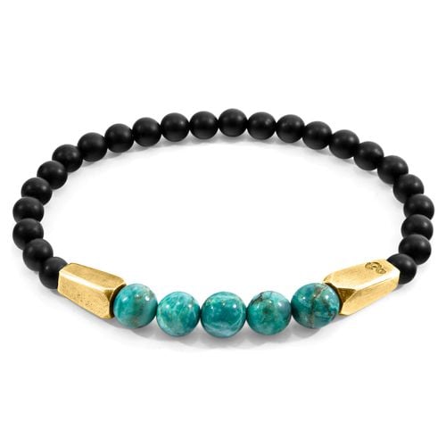 Turquoise Hukou 9ct Yellow Gold and Stone Bracelet - ANCHOR & CREW - Modalova