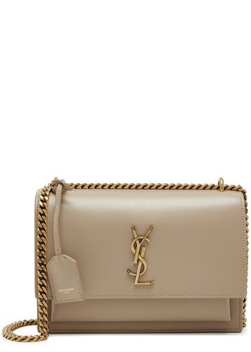 Saint Laurent Small Kate Leather Crossbody Bag Dk Hummus