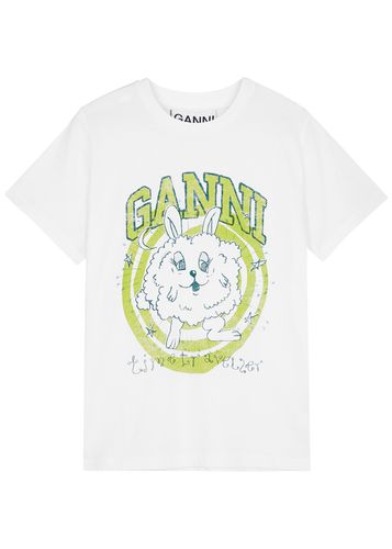 Printed Cotton T-shirt - - S - Ganni - Modalova