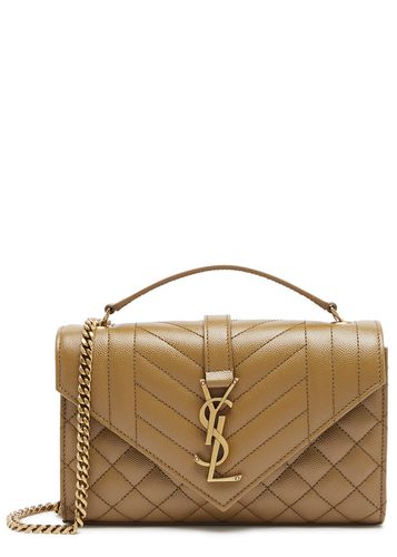 Cassandra Small Quilted Shoulder Bag, Leather Bag, Brown - Saint Laurent - Modalova