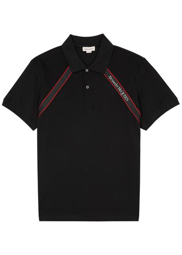 Logo-tape Piqué Cotton Polo Shirt - - M - Alexander McQueen - Modalova