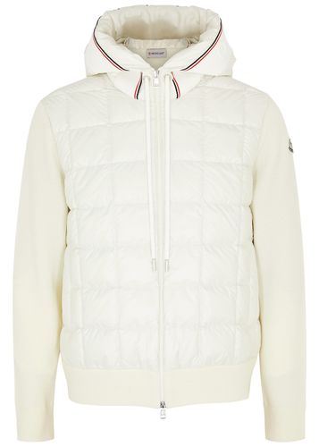 Hooded Quilted Shell and Wool Jacket - - XL, Men's Designer Shell Jacket, Male - Moncler - Modalova