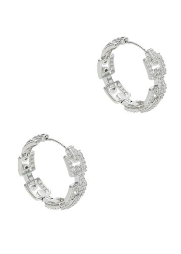 Chain-embellished Hoop Earrings - - One Size - FALLON - Modalova