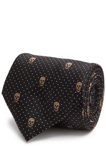 Skull-jacquard Silk tie - Alexander McQueen - Modalova