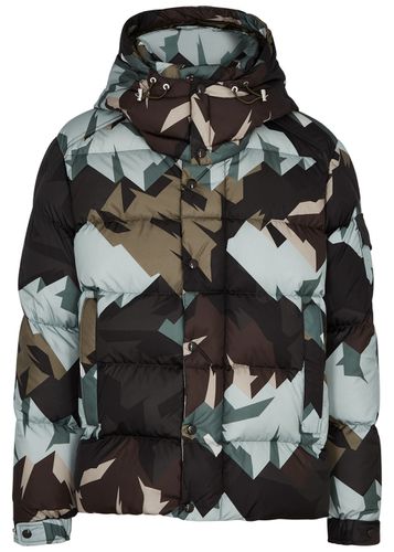 Mosa Printed Hooded Quilted Shell Jacket - - 4, Men's Designer Shell Jacket, Male - 4 - Moncler - Modalova