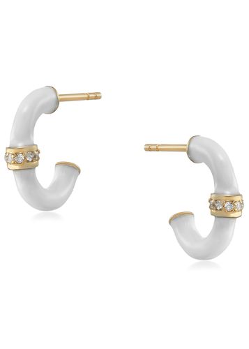 Erin Enamelled Hoop Earrings - - One Size - V by Laura Vann - Modalova