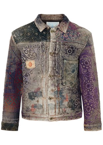 Boro Patchwork Distressed Denim Jacket - - L - Proleta Re Art - Modalova