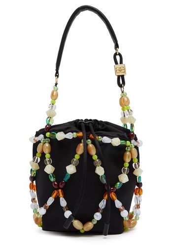 Bead-embellished Satin Bucket bag - Ganni - Modalova