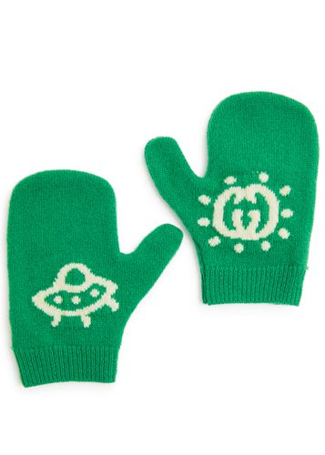Kids GG and UFO-intarsia Wool Gloves - Gucci - Modalova