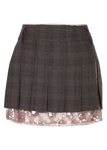 Brone Layered Pleated Wool Mini Skirt - - 8 - 16 Arlington - Modalova