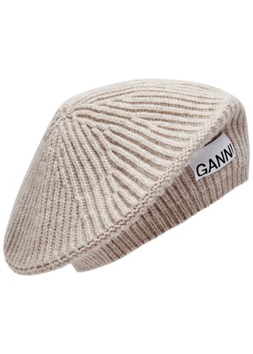 Ribbed Wool-blend Beret - Ganni - Modalova