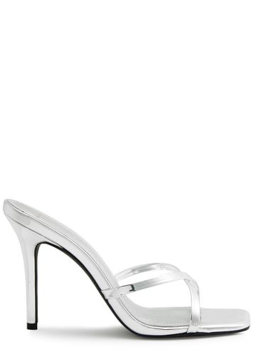 Arielle 95 Metallic Leather Sandals - - 4 - Black Suede Studio - Modalova