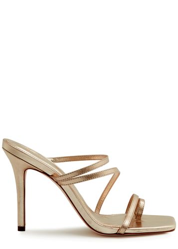 Cindy 95 Metallic Leather Sandals - - 3 - Black Suede Studio - Modalova