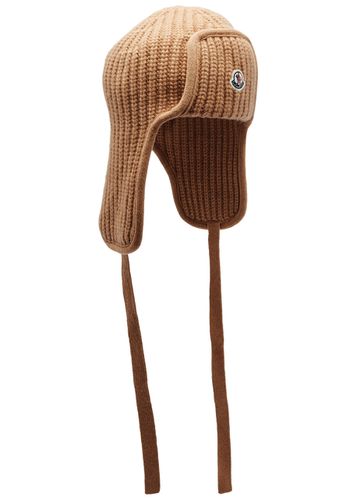 Moncler Ribbed Wool hat - Camel - Moncler - Modalova