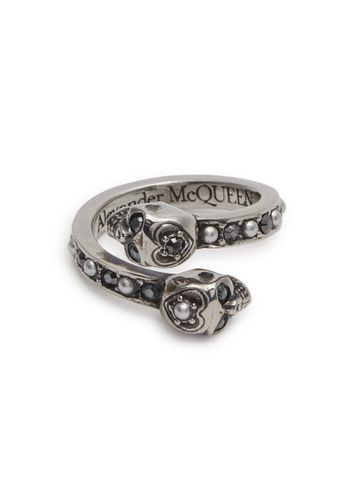 Double Skull Embellished Ring - - 13 - Alexander McQueen - Modalova