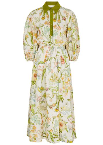 Ira Floral-print Linen Midi Dress - - 14 - ALEMAIS - Modalova
