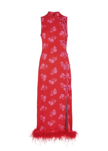 Myla Floral-jacquard Satin Midi Dress - - 16 (UK 16 / XL) - Kitri - Modalova
