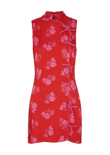 Aubrey Floral-jacquard Satin Mini Dress - - 10 (UK 10 / S) - Kitri - Modalova