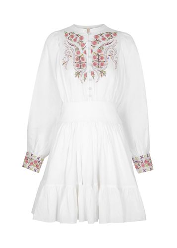 Floral-embroidered Cotton-blend Mini Dress - - L - Bytimo - Modalova