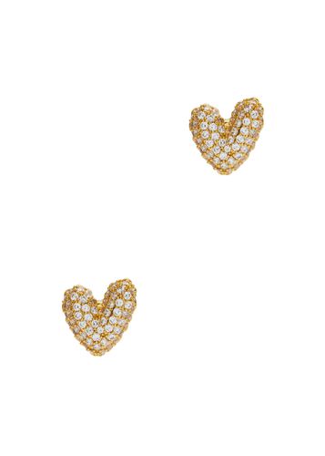 Heart 18kt Stud Earring, Stud Earrings, - One Size - Crystal Haze - Modalova