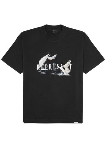 Swan Printed Cotton T-shirt - Represent - Modalova