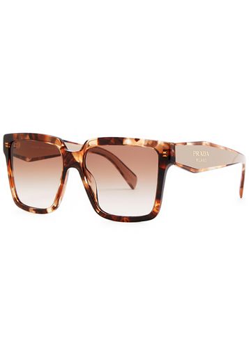 Oversized Square-frame Sunglasses Designer-engraved Lenses, Designer-stamped Temples, Striped Insert at Arms, 100% UV Protection - Prada - Modalova