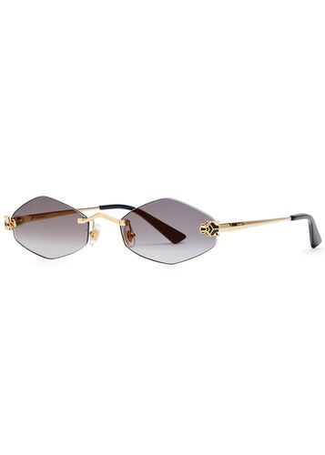 Rimless Oval-frame Sunglasses - CARTIER - Modalova