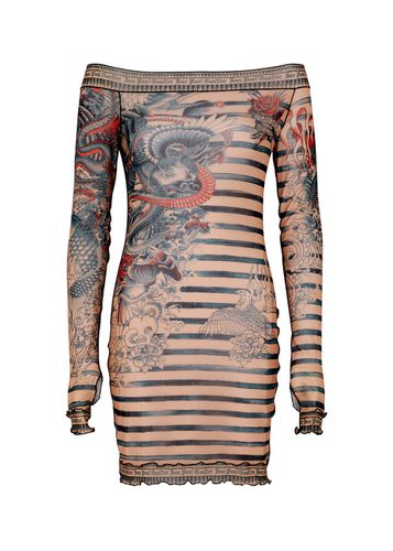 Sailor Tattoo Printed Tulle Mini Dress - - L (UK14 / L) - Jean Paul Gaultier - Modalova