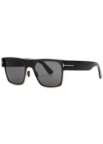 Edwin Square-frame Sunglasses, Sunglasses, , Square-frame, Metal Frame Trim, 100% UV Protection, Designer-engraved Lenses - Tom ford - Modalova