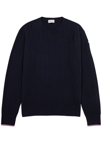 Logo Cable-knit Wool-blend Jumper - - L - Moncler - Modalova