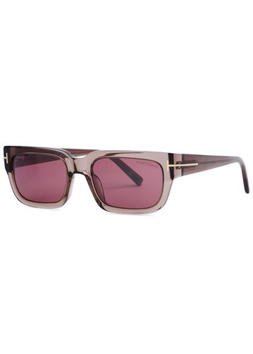 Ezra Rectangle-frame Sunglasses, Sunglasses, Rectangle Frame, Acetate, Designer Engraved Lenses - Tom ford - Modalova