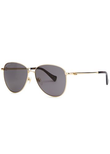 Aviator-style Round-frame Sunglasses - Gucci - Modalova