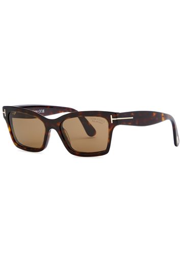 Mikel Rectangle-frame Sunglasses, Sunglasses, Brown, Rectangle Frame, Designer-engraved Lenses, 100% UV Protection - Tom ford - Modalova
