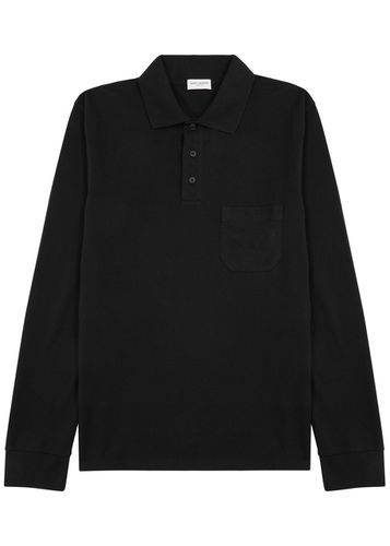 Logo Piqué Cotton-blend Polo Shirt - - M - Saint Laurent - Modalova