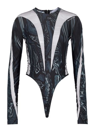 Printed Panelled Stretch-jersey Bodysuit - - 36 (UK8 / S) - Mugler - Modalova