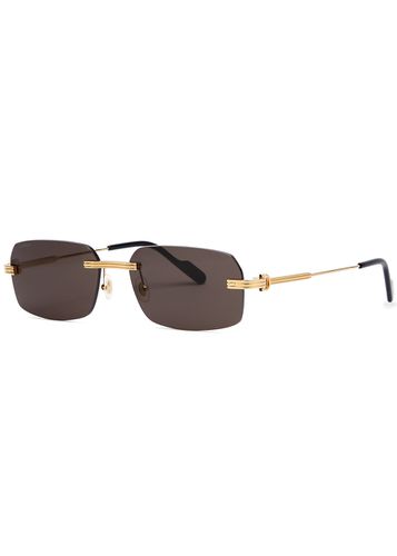 Rimless Rectangle-frame Sunglasses - CARTIER - Modalova