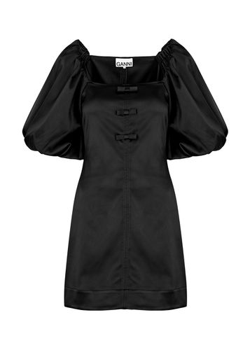 Bow-embellished Satin Mini Dress - - 38 (UK10 / S) - Ganni - Modalova