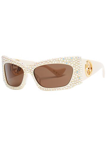 Crystal-embellished Rectangle-frame Sunglasses - Gucci - Modalova