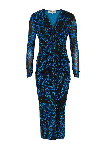 Fiona cotton midi dress in blue - Diane Von Furstenberg