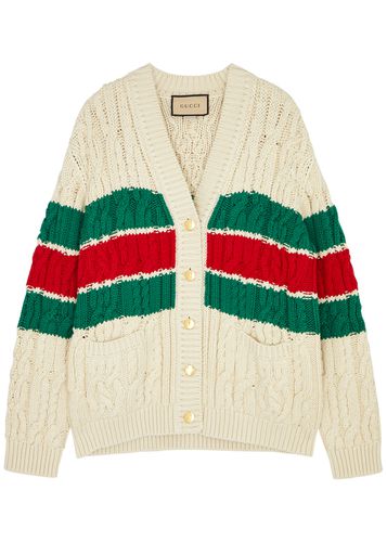 Striped Cable-knit Cotton-blend Cardigan - - M (UK12 / M) - Gucci - Modalova