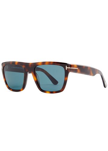 Alberto Rectangle-frame Sunglasses, Sunglasses, Acetate, Designer-engraved Lenses, 100% UV Protection - Tom ford - Modalova