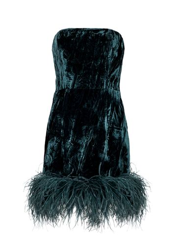 Minelli Feather-trimmed Velvet Mini Dress - - 10 (UK10 / S) - 16 Arlington - Modalova