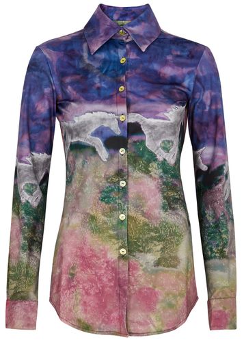 Printed Satin Shirt - - L (UK14 / L) - Conner Ives - Modalova