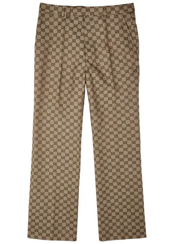 GG-jacquard Linen-blend Trousers - - 46 (IT46 / S) - Gucci - Modalova