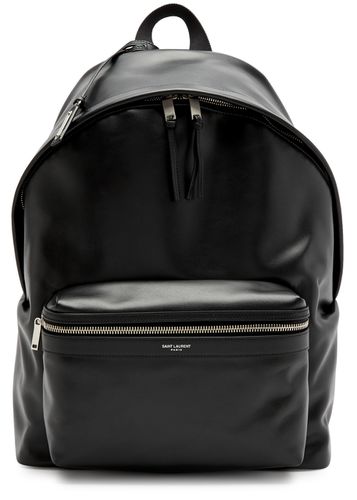 City Leather Backpack - Black - Saint Laurent - Modalova
