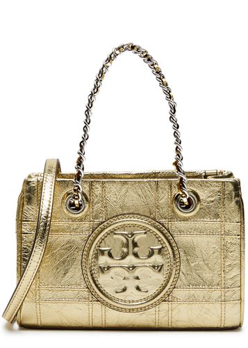 Fleming Mini Metallic Leather Tote - Gold - Tory Burch - Modalova