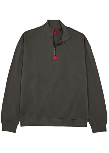 Logo Stretch-cotton Half-zip Sweatshirt - - S - HUGO - Modalova