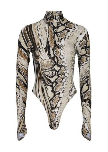 Python-print Stretch-jersey Bodysuit - - 36 (UK8 / S) - Mugler - Modalova