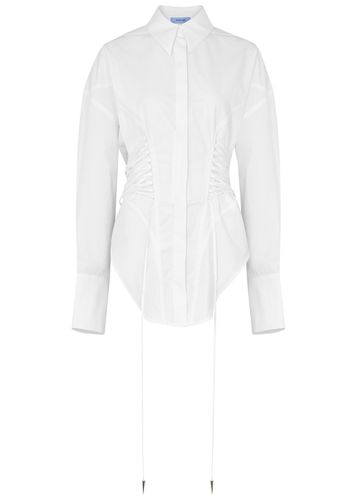 Lace-up Corset Cotton-poplin Shirt - - 38 (UK10 / S) - Mugler - Modalova