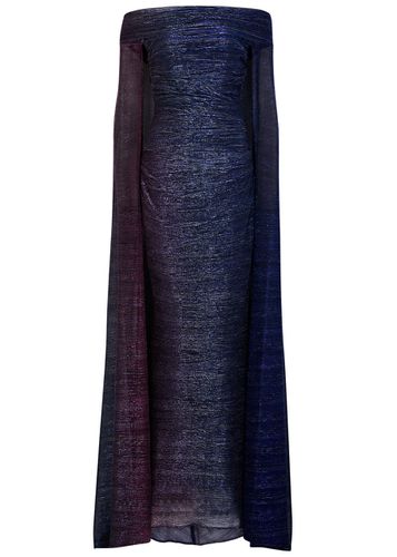 Cape-effect Metallic-weave Gown - - 38 (UK12 / M) - Talbot Runhof - Modalova